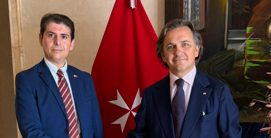 Ivan Vassallo, Consul Général de la République de Malte à Casablanca, en visite de courtoisie avec l'Ambassadeur Brunie à la résidence de l'Ordre Souverain de Malte à Rabat